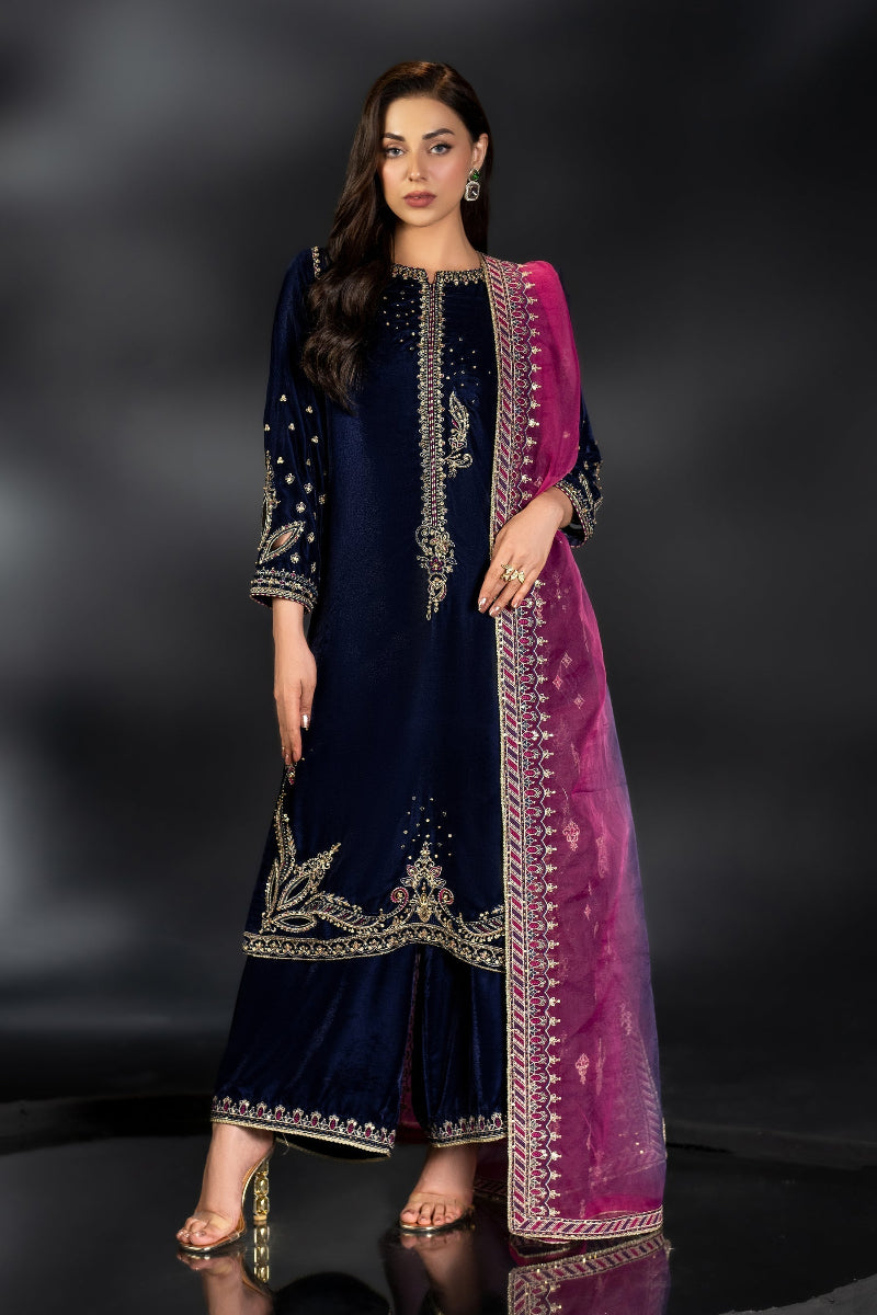Naqashi Embroidered Velvet Dress