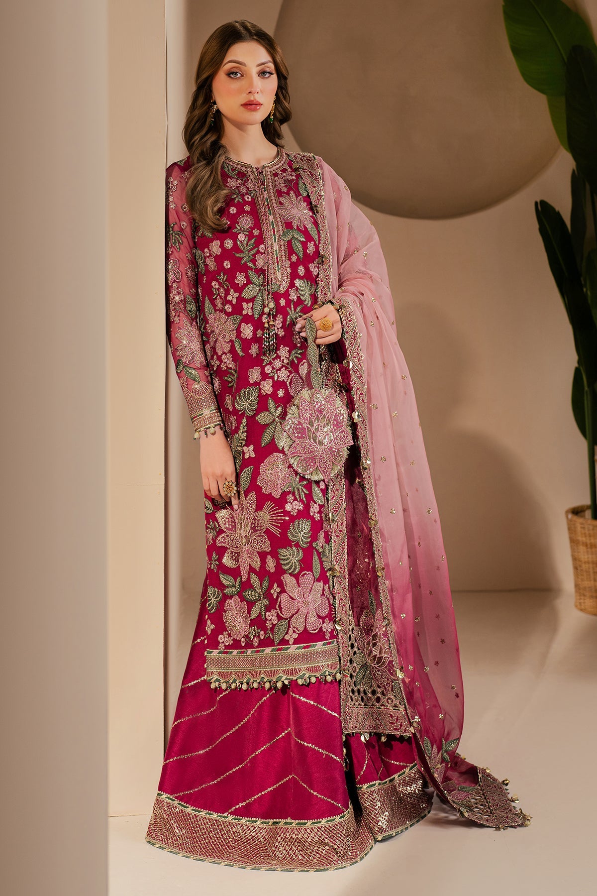 03-Piece Chiffon Embroidered Stitched Suit