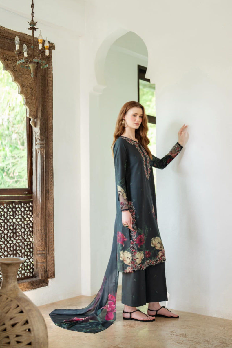 03-PIECE PREMIUM LAWN SUIT WITH VOILE DUPATTA