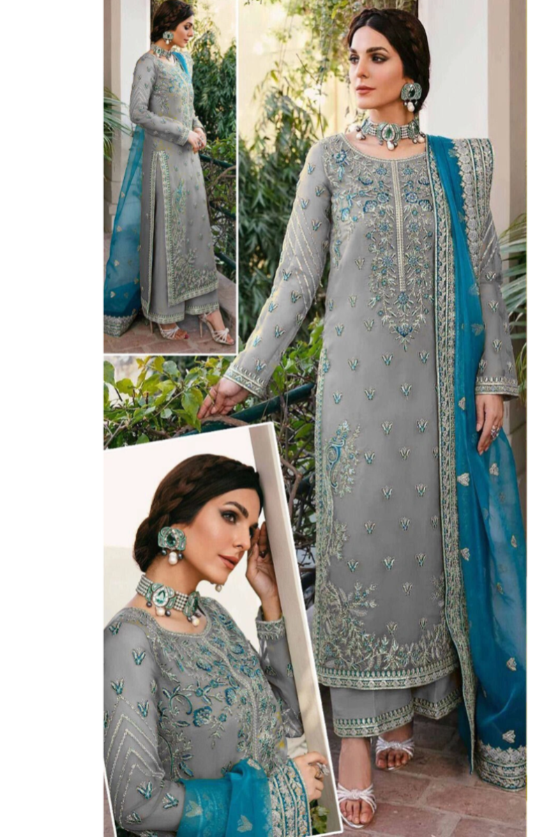 03-Piece Stitched Organza Suit Ready To Wear