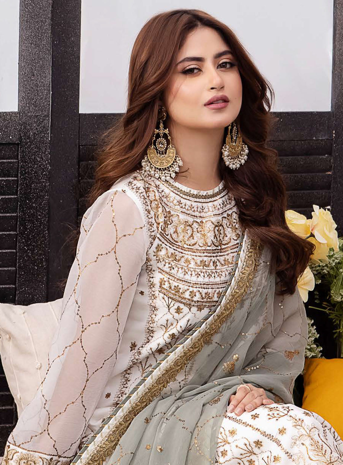 Dhanak Rang  Embroidered Chiffon Suits Stitched 3 Piece Suit