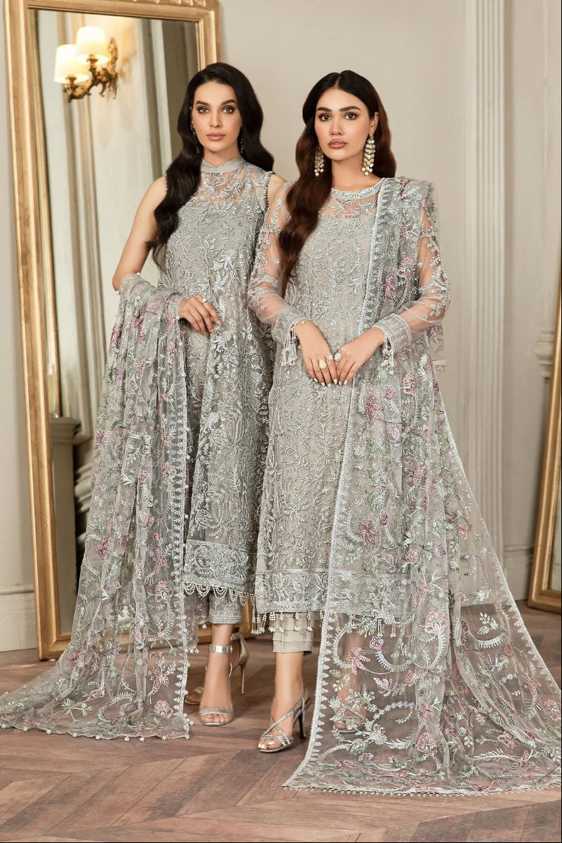 Heavy Embroidered Net Suit with Shamoz Silk Inner & Trouser
