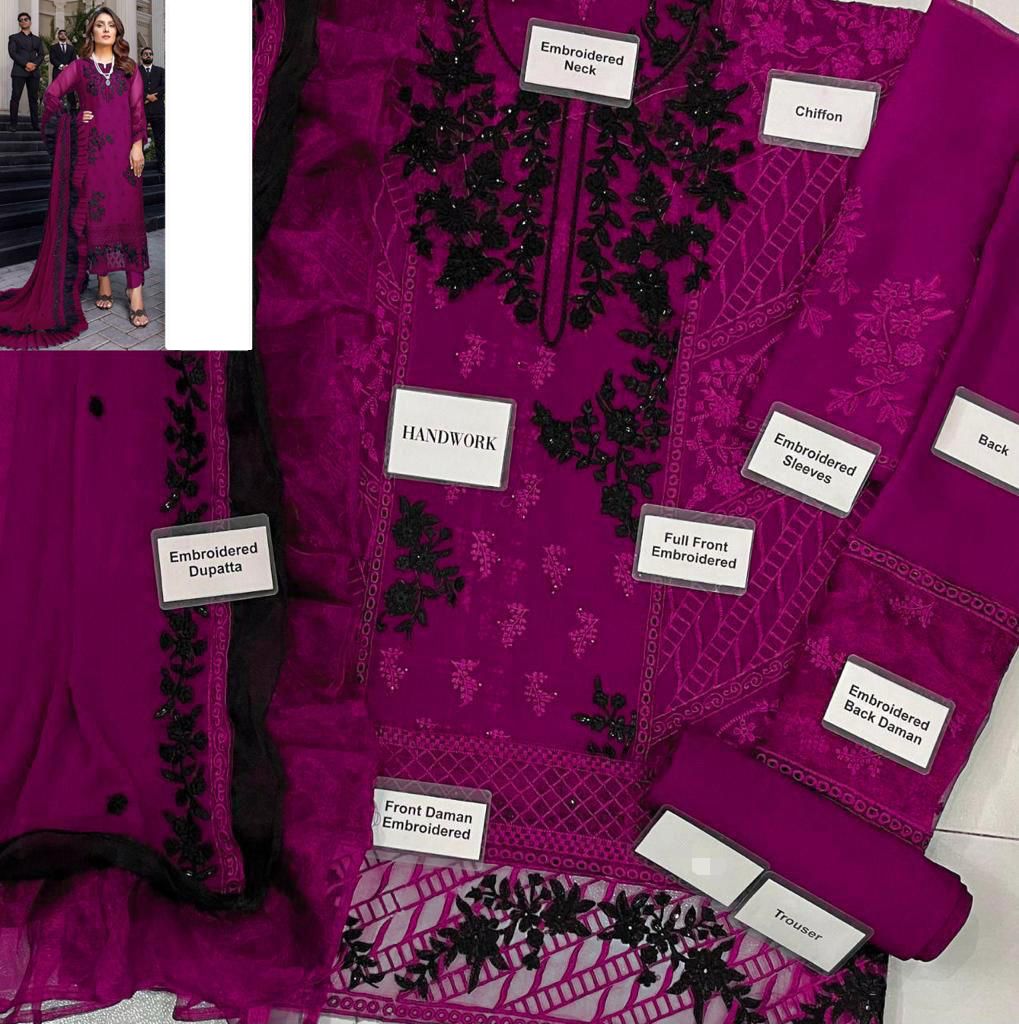 03-PIECE STITCHED CHIFFON SUIT READY TO WEAR