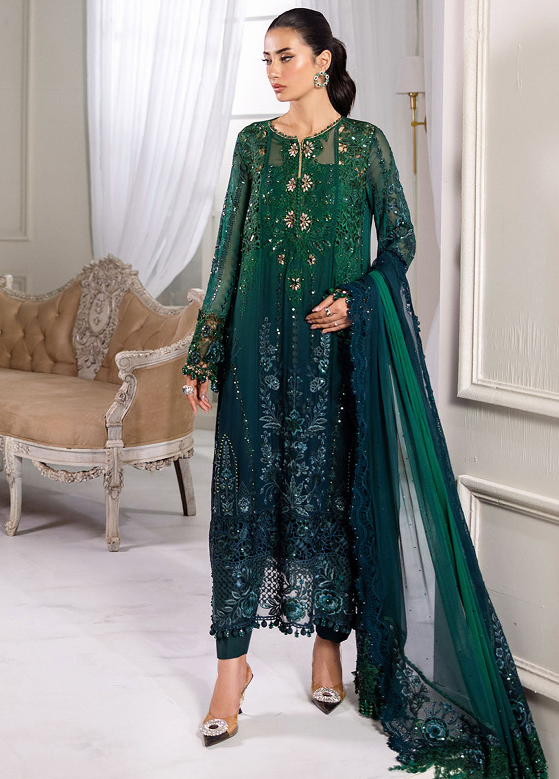 03-Piece Chiffon Suit Dressing Desingner