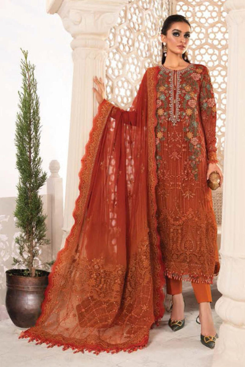 03-PIECE EMBROIDERD CHIFFON SUIT READY TO WEAR STITCHED
