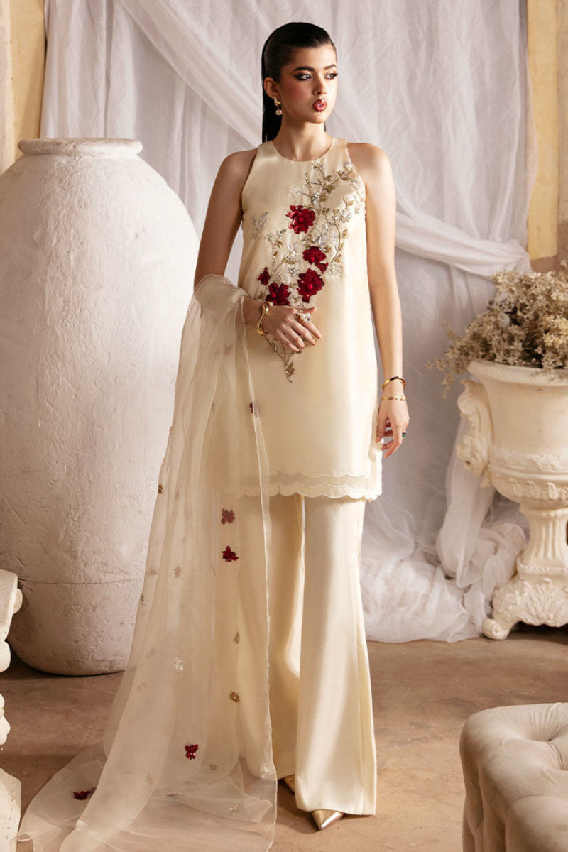 3 Piece Stitched  Silk  suit - Ready to Wear