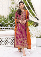 03-Piece Chiffon Suit With Embroidery | Ready To Wear