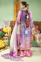 Purple & Pink 03-Piece Embroidered Lawn Suit | Ready To Wear