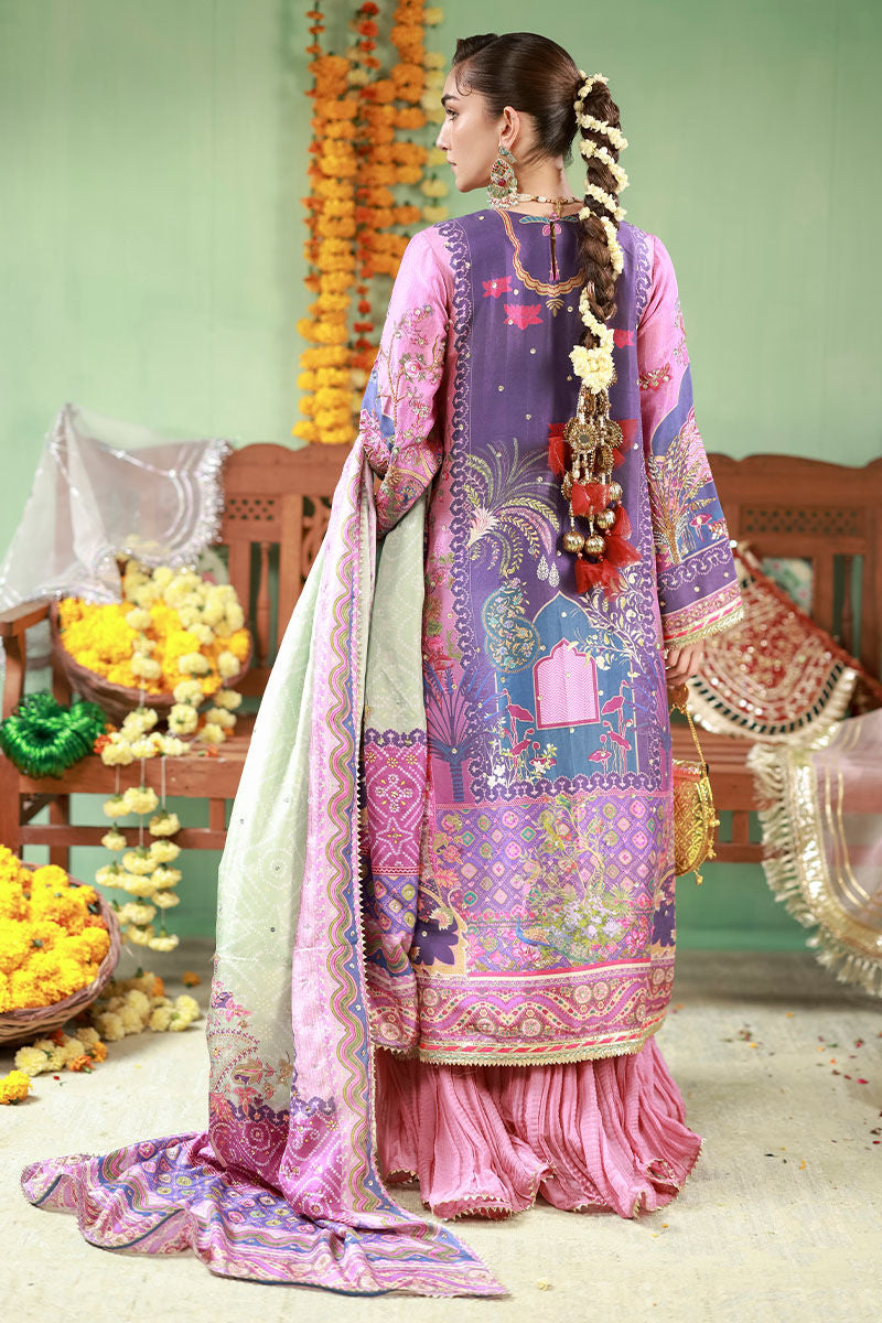 Purple & Pink 03-Piece Embroidered Lawn Suit | Ready To Wear