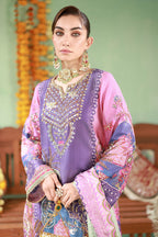 Purple & Pink 03-Piece Embroidered Lawn Suit | Ready To Wear