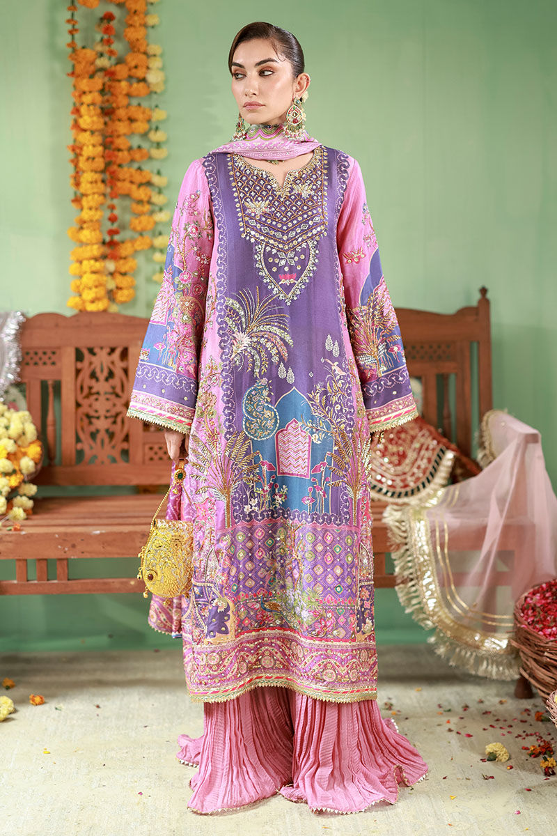 Purple & Pink 03-Piece Embroidered Lawn Suit | Ready To Wear