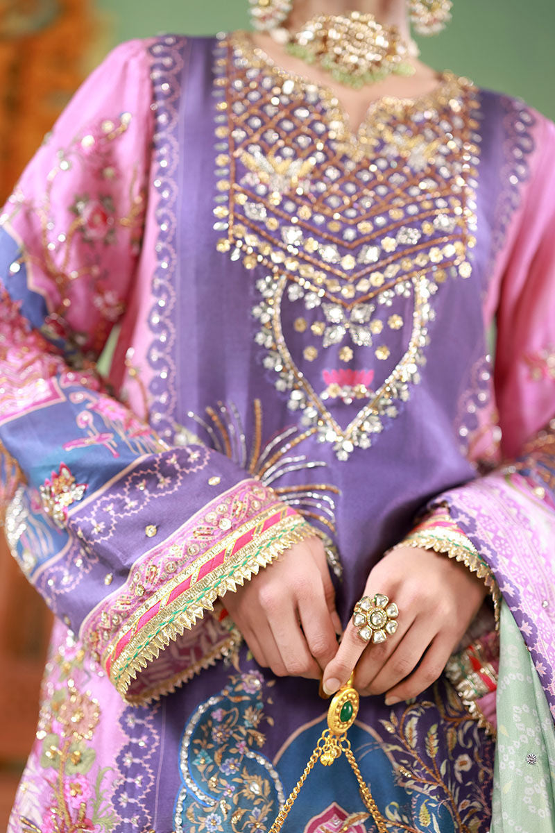 Purple & Pink 03-Piece Embroidered Lawn Suit | Ready To Wear