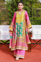 The Chunri Carnival: Embroidered Lawn Suit With Wide Palazzo | Ready To Wear