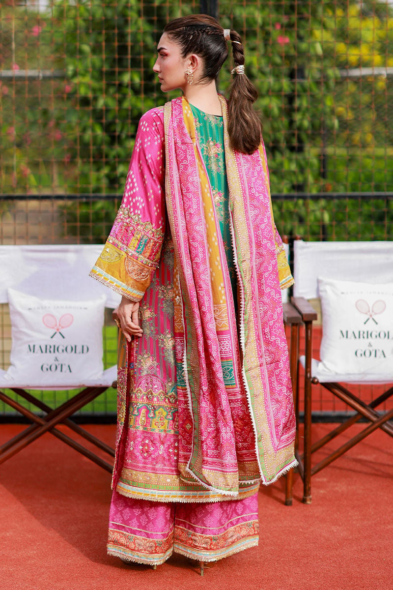 The Chunri Carnival: Embroidered Lawn Suit With Wide Palazzo | Ready To Wear