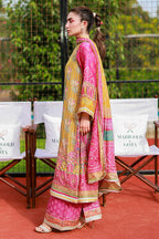 The Chunri Carnival: Embroidered Lawn Suit With Wide Palazzo | Ready To Wear