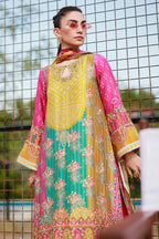 The Chunri Carnival: Embroidered Lawn Suit With Wide Palazzo | Ready To Wear