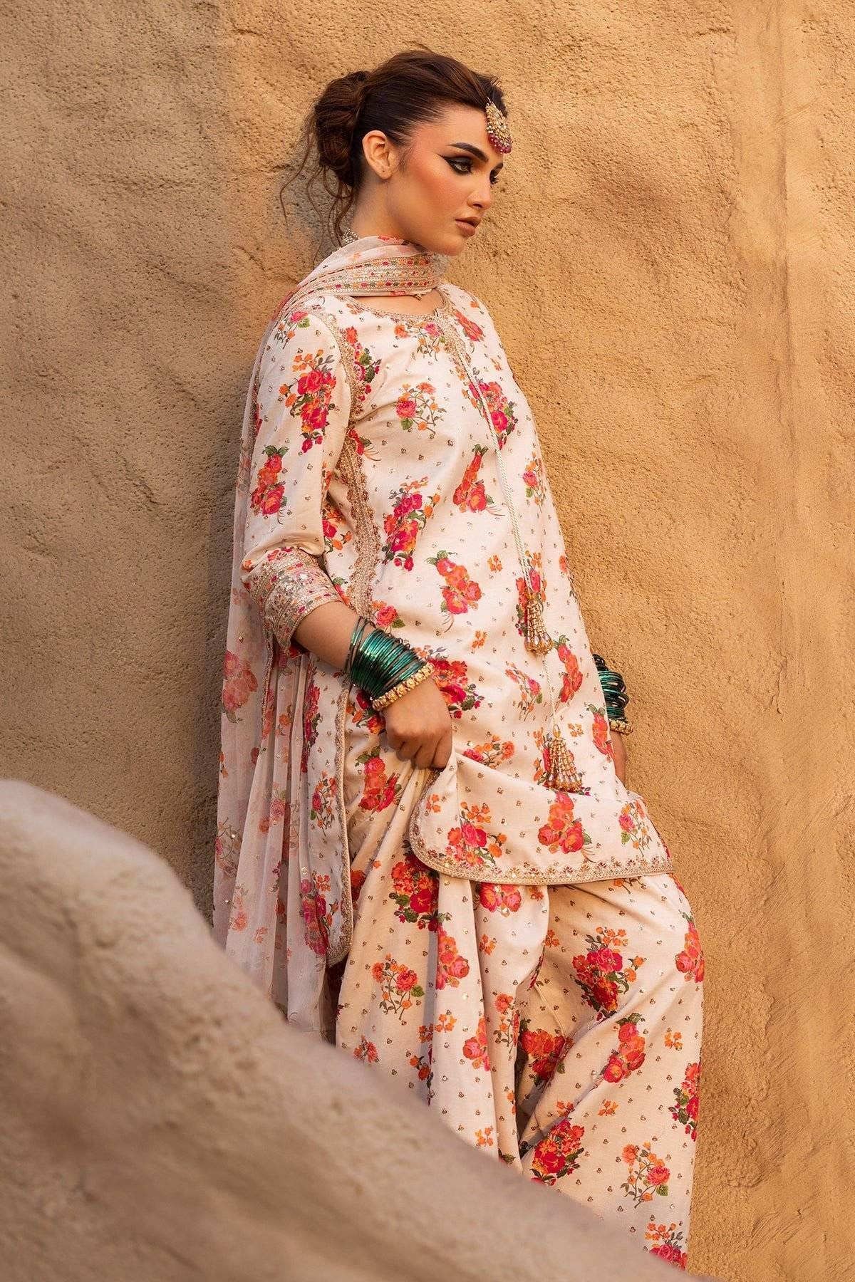 03-PIECE STITCHED SILK SUIT DRESSING DESIGNER