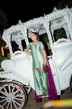 03-Piece Embroidered Silk Suit With | Ready To Wear