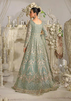 Mint Green & Silver Sequin Net Bridal Maxi With Heavily Embroidery | Ready To Wear