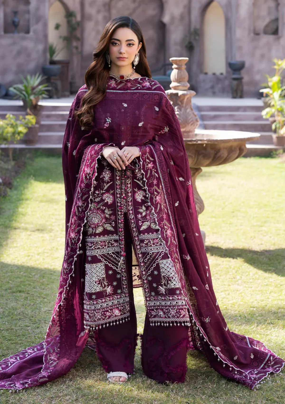 03-Piece Heavy Embroidered Suit  | Ready To Wear