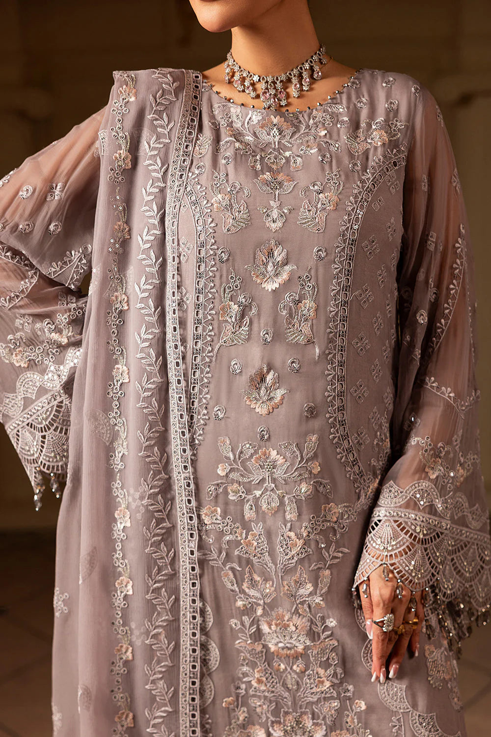 03-Piece Chiffon Suit With Heavy Embroidery | Ready To Wear