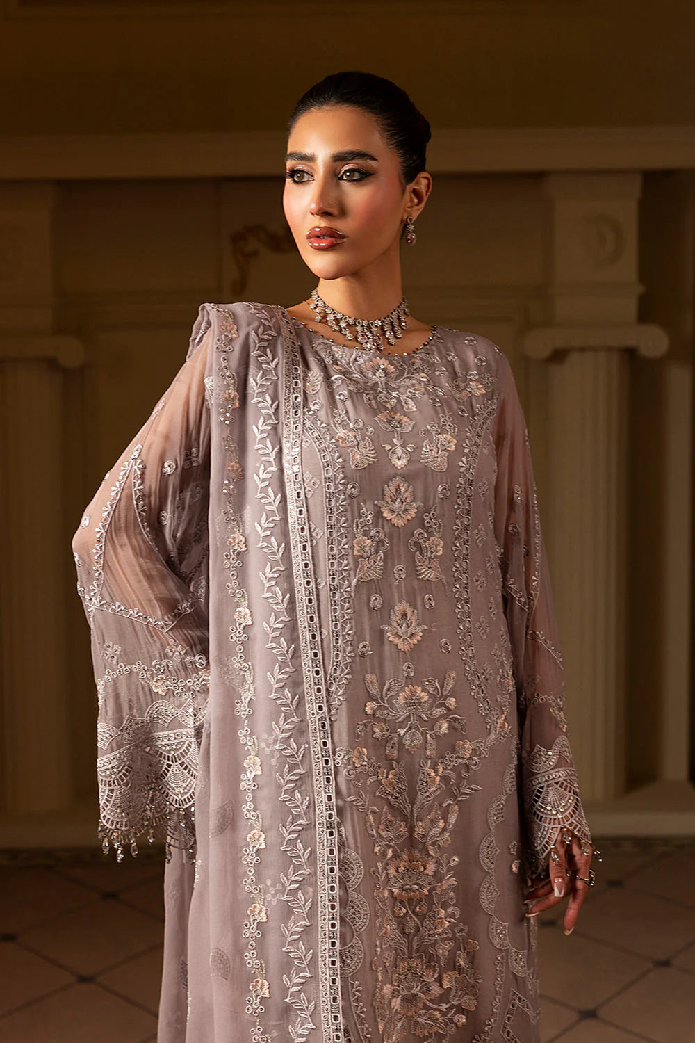 03-Piece Chiffon Suit With Heavy Embroidery | Ready To Wear