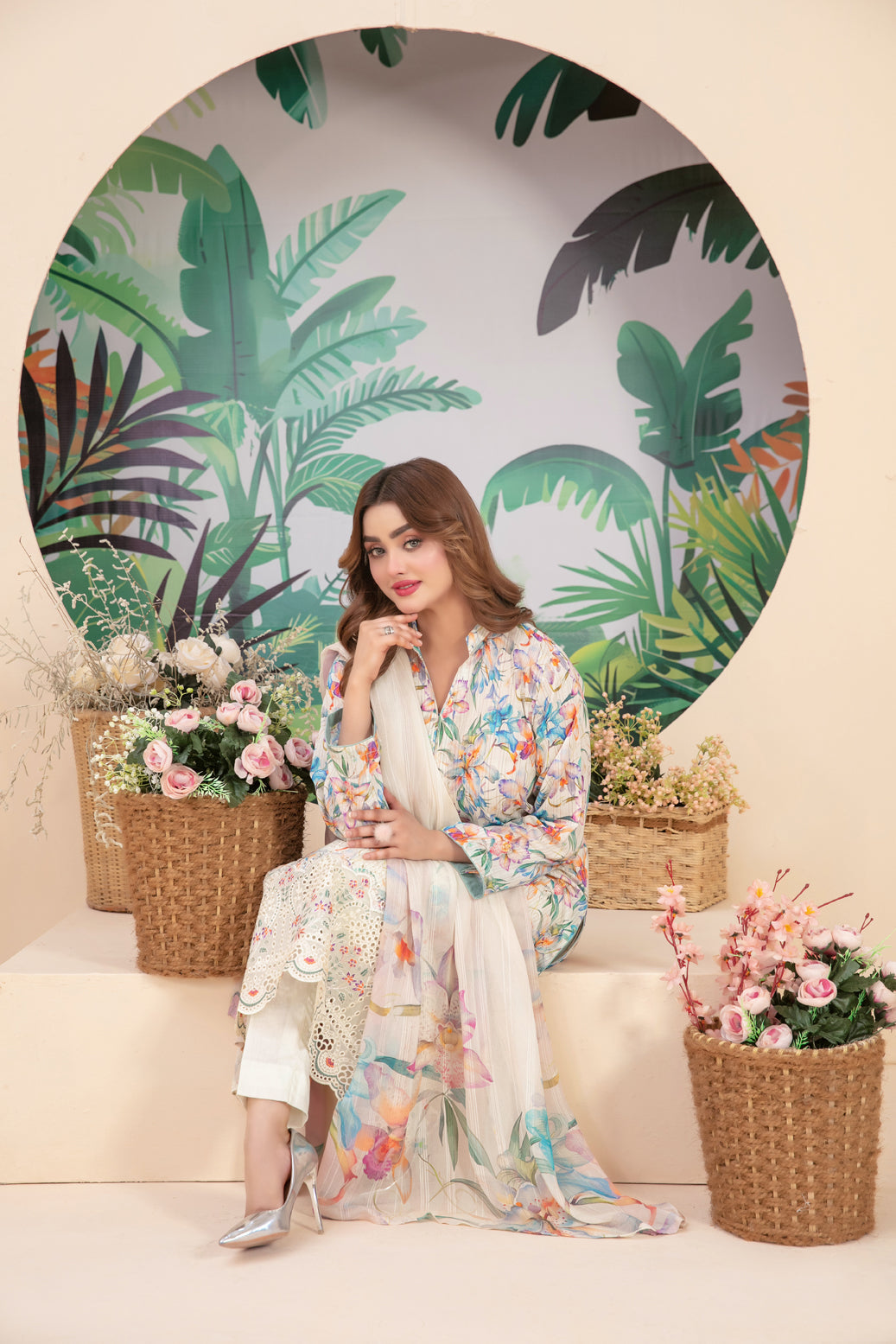 3 Piece Stitced suit Buhaisa By Tawakkal Fabrics