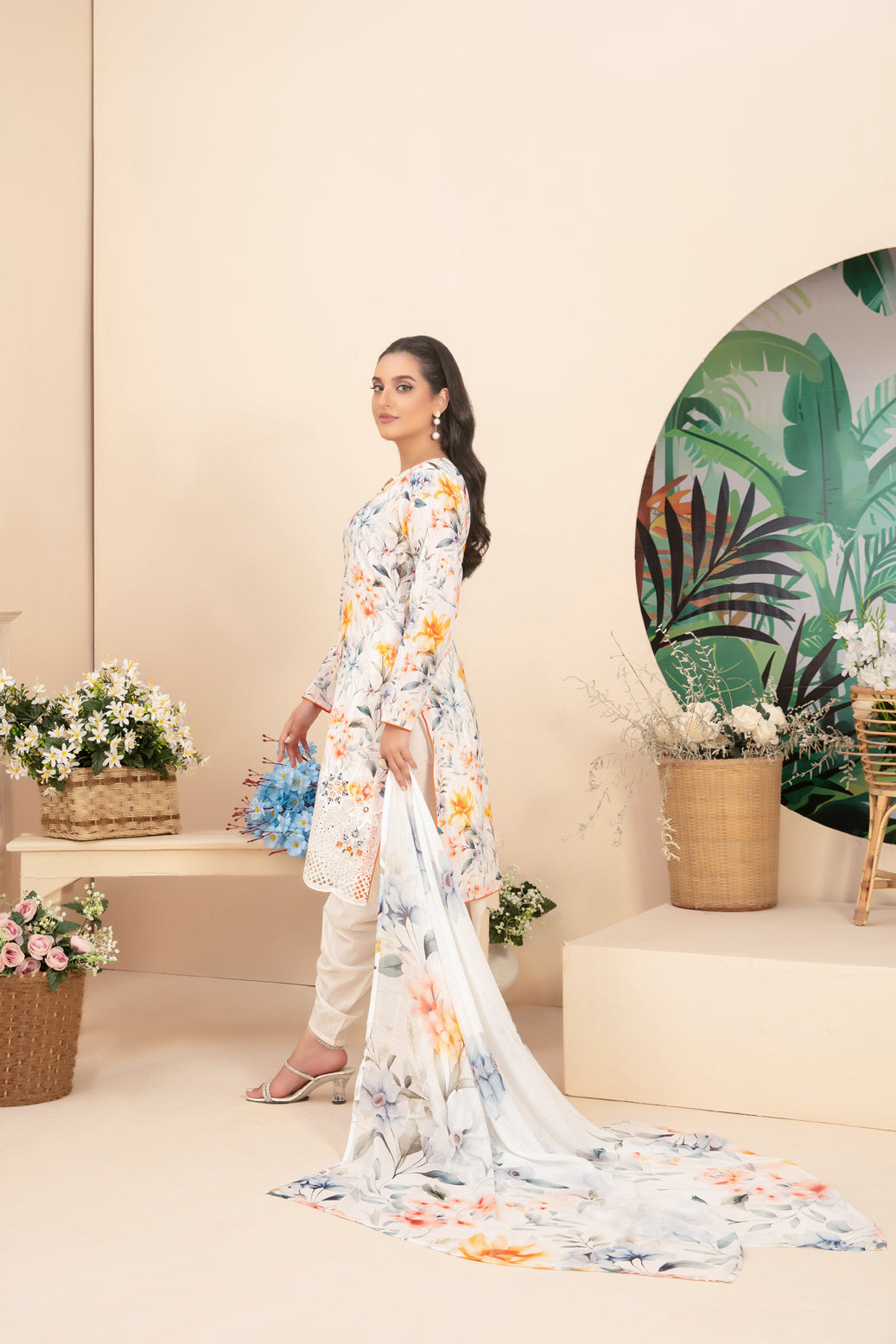 3 Piece Stitched suit Buhaisa by Tawakkal Fabrics