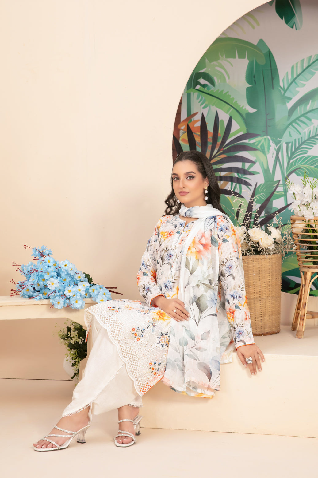 3 Piece Stitched suit Buhaisa by Tawakkal Fabrics