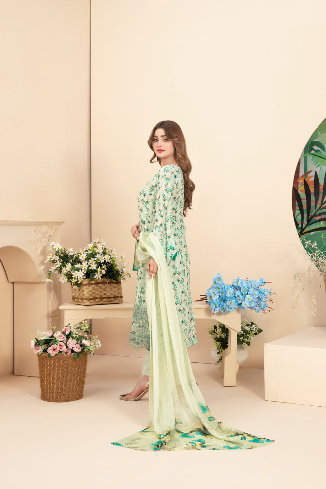 3 Piece Stitched  Suit  Buhaisa by Tawakkal Fabrics