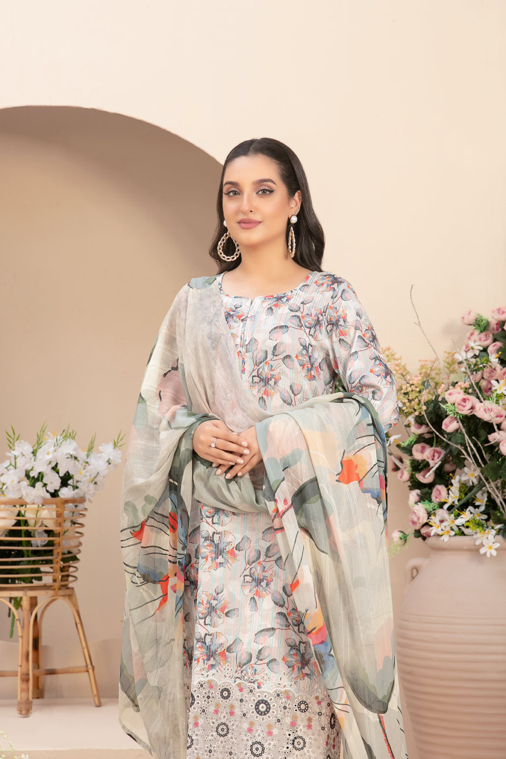 3 Piece Stitched Lawn suit  Buhaisa  By Tawakkal Fabrics