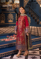 ASIM JOFA EMBROIDERED SEMI PURE COTTON LAWN SUIT- 3 PC