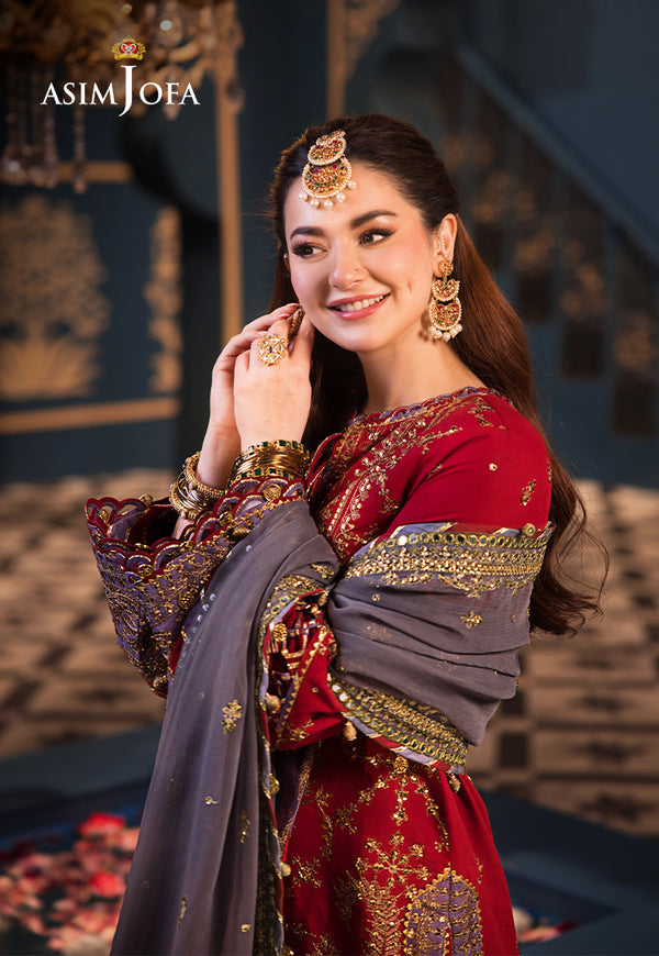 ASIM JOFA EMBROIDERED SEMI PURE COTTON LAWN SUIT- 3 PC