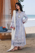 03-Piece Embroidered Lawn Suit With Chiffon Dupatta | Ready To Wear
