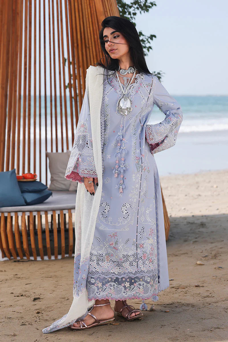 03-Piece Embroidered Lawn Suit With Chiffon Dupatta | Ready To Wear