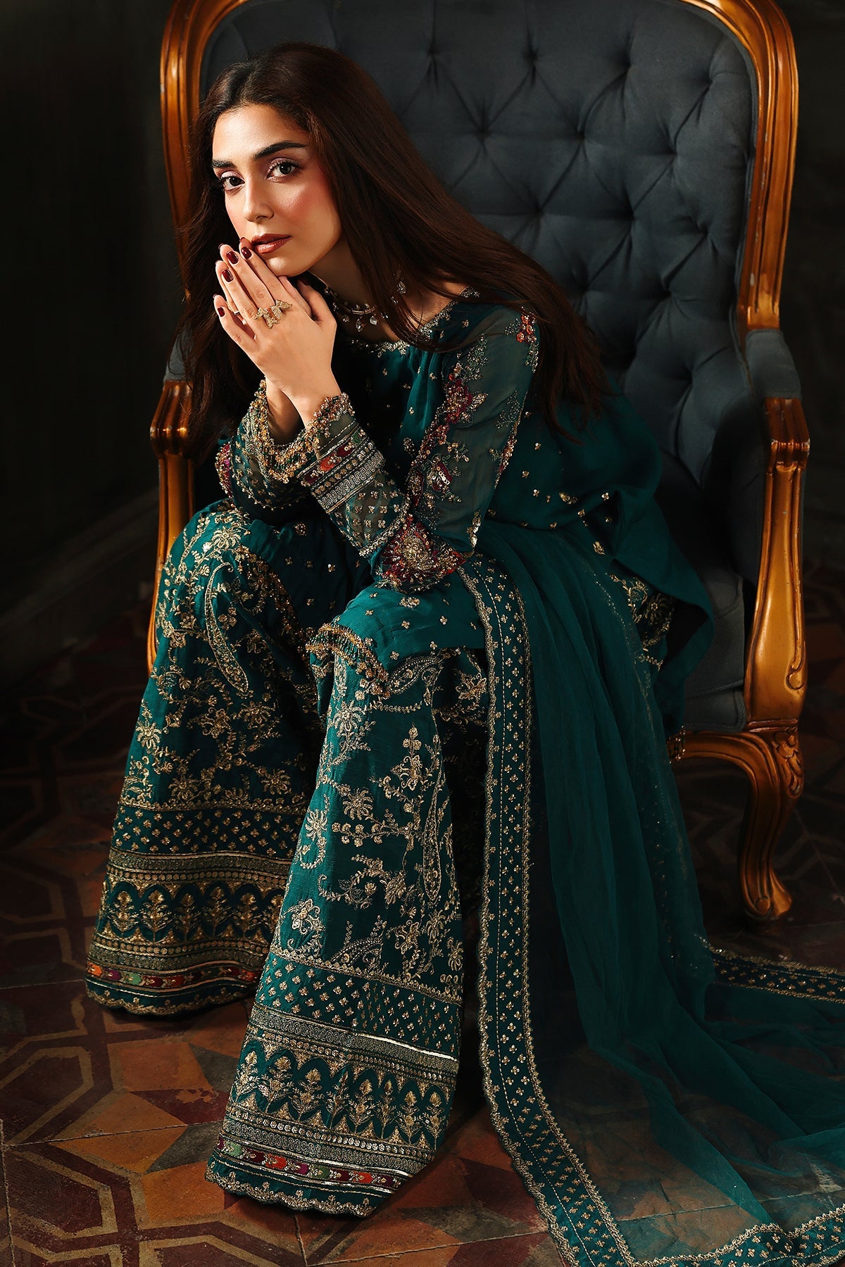 3 Piece Stitched Chiffon Suit - Ready  to Wear
