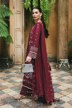 Burgundy Mystique: Chikankari Embroidered Lawn Suit | Ready To Wear