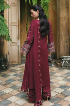 Burgundy Mystique: Chikankari Embroidered Lawn Suit | Ready To Wear
