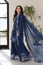 03-Piece Embroidered Cotton Suit With Chiffon Dupatta | Ready To Wear