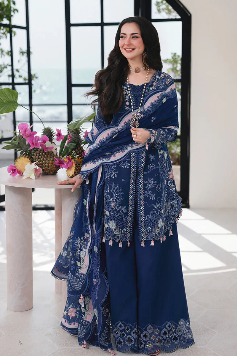 03-Piece Embroidered Cotton Suit With Chiffon Dupatta | Ready To Wear