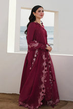 03-Piece Embroidered Cotton Suit With Organza Dupatta | Ready To Wear
