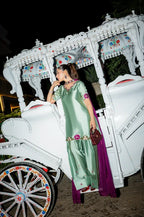 03-Piece Embroidered Silk Suit With | Ready To Wear