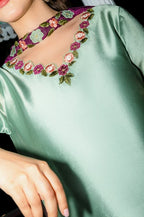 03-Piece Embroidered Silk Suit With | Ready To Wear