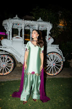 03-Piece Embroidered Silk Suit With | Ready To Wear