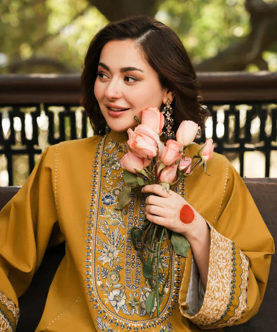 03-Piece Lawn Suit With Embroidery - Ready To Wear