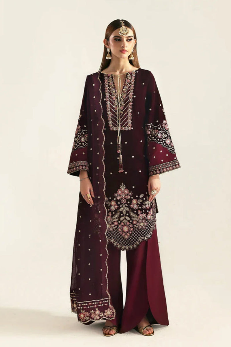 3  Piece Stitched Valvet  Suit - Ready to Wear