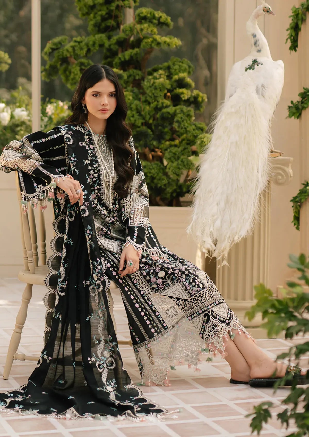 03-Piece Fully Embroidered Luxury Chikankari Lawn - Ready To Wear