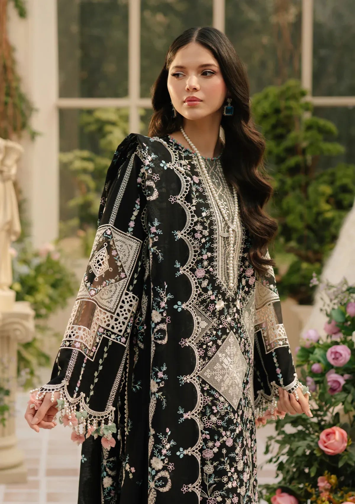 03-Piece Fully Embroidered Luxury Chikankari Lawn - Ready To Wear