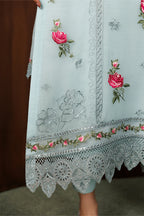 03-Piece Embroidered Chiffon Suit With Malai Trouser | Ready To Wear