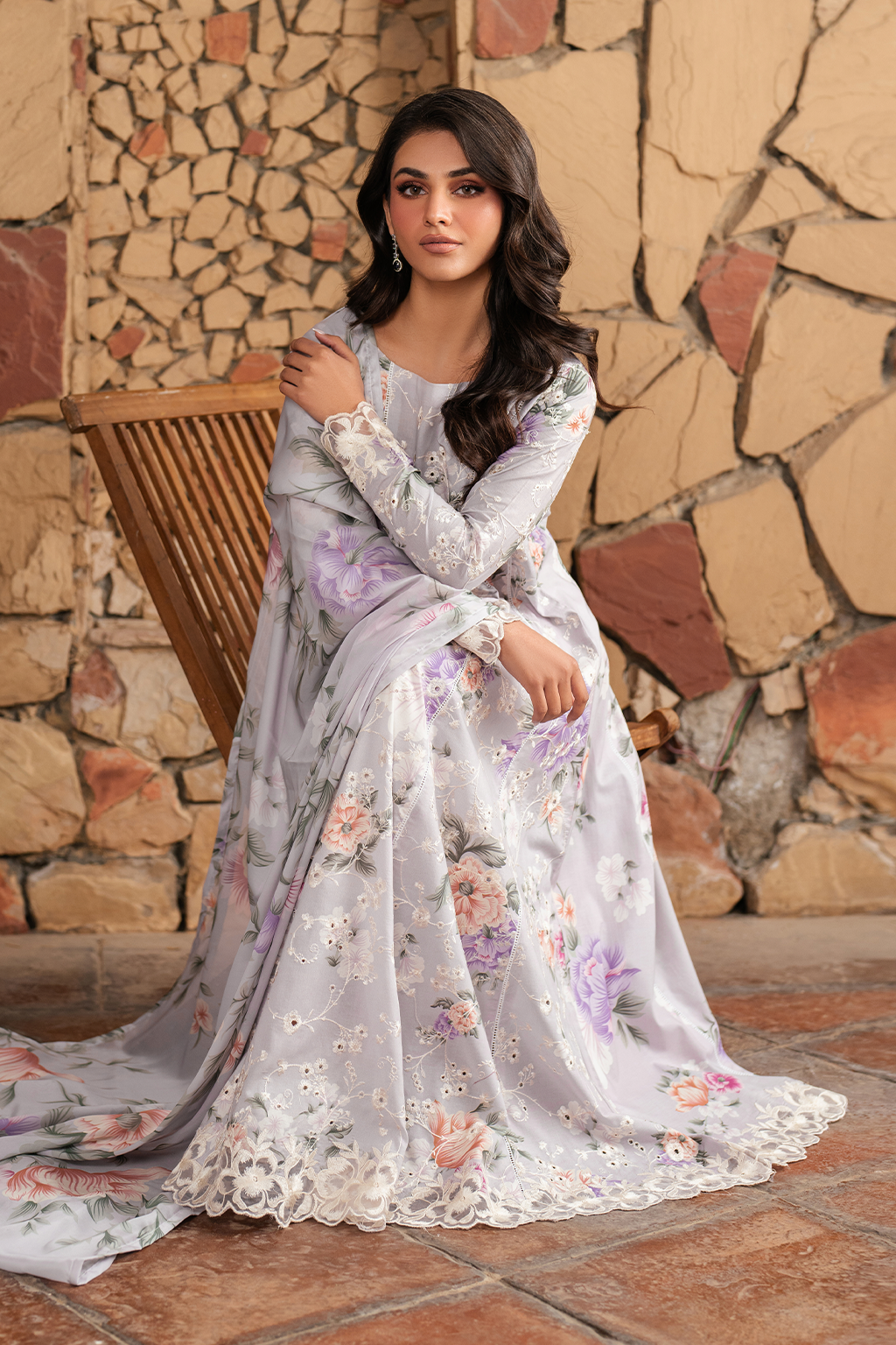 Luxury Printed Lawn Suit with Embroidered Front & Chiffon Dupatta